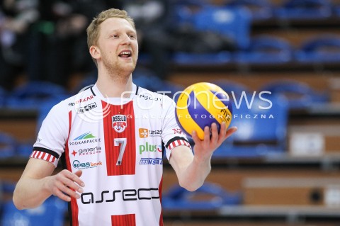  17.03.2018 RZESZOW <br />SIATKOWKA PLUS LIGA 2017/2018 MEN VOLLEYBALL POLAND POLISH PLUSLIGA LEAGUE SEASON 2017/2018 <br />MECZ ASSECO RESOVIA RZESZOW - LUCZNICZKA BYDGOSZCZ <br />N/Z JAKUB JAROSZ SYLWETKA <br /> 