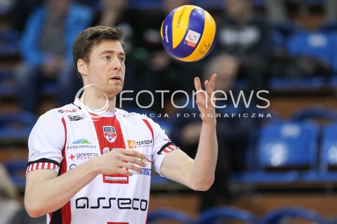  17.03.2018 RZESZOW <br />SIATKOWKA PLUS LIGA 2017/2018 MEN VOLLEYBALL POLAND POLISH PLUSLIGA LEAGUE SEASON 2017/2018 <br />MECZ ASSECO RESOVIA RZESZOW - LUCZNICZKA BYDGOSZCZ <br />N/Z JOCHEN SCHOPS SYLWETKA <br /> 