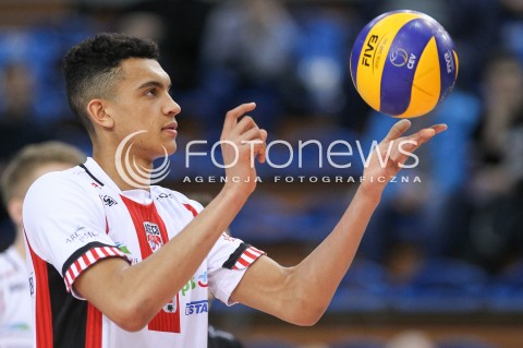  17.03.2018 RZESZOW <br />SIATKOWKA PLUS LIGA 2017/2018 MEN VOLLEYBALL POLAND POLISH PLUSLIGA LEAGUE SEASON 2017/2018 <br />MECZ ASSECO RESOVIA RZESZOW - LUCZNICZKA BYDGOSZCZ <br />N/Z BARTHELEMY CHINENYEZE SYLWETKA <br /> 