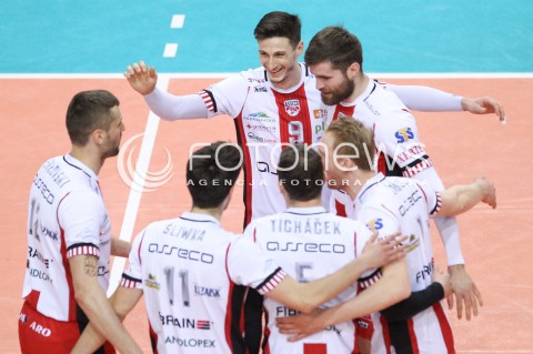  17.03.2018 RZESZOW <br />SIATKOWKA PLUS LIGA 2017/2018 MEN VOLLEYBALL POLAND POLISH PLUSLIGA LEAGUE SEASON 2017/2018 <br />MECZ ASSECO RESOVIA RZESZOW - LUCZNICZKA BYDGOSZCZ <br />N/Z THIBAULT ROSSARD DAWID DRYJA LUKASZ PERLOWSKI RADOSC EMOCJE <br /> 