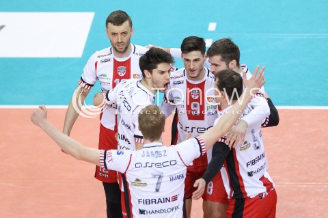  17.03.2018 RZESZOW <br />SIATKOWKA PLUS LIGA 2017/2018 MEN VOLLEYBALL POLAND POLISH PLUSLIGA LEAGUE SEASON 2017/2018 <br />MECZ ASSECO RESOVIA RZESZOW - LUCZNICZKA BYDGOSZCZ <br />N/Z LUKASZ PERLOWSKI ALEKSANDER SLIWKA THIBAULT ROSSARD DAWID DRYJA RADOSC EMOCJE <br /> 