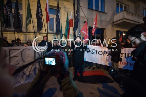  19.03.2018 WARSZAWA<br />MANIFESTACJA NARODOWCOW POD AMBASADA UKRAINY<br />N/Z UCZESTNICY ROBERT WINNICKI<br /> 