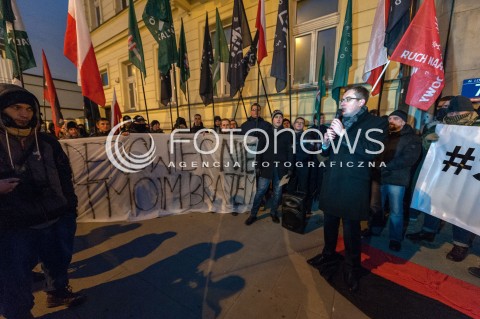Protest narodowców pod ambasadą Ukrainy w Warszawie