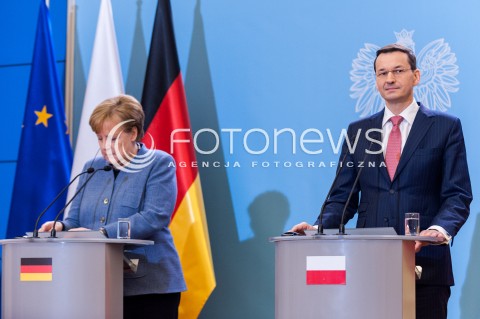  19.03.2018 WARSZAWA<br />SPOTKANIE PREMIERA RP Z KANCLERZ RFN<br />N/Z PREMIER MATEUSZ MORAWIECKI KANCLERZ NIEMIEC ANGELA MERKEL<br /> 