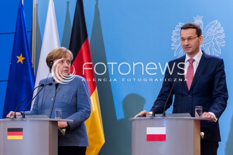  19.03.2018 WARSZAWA<br />SPOTKANIE PREMIERA RP Z KANCLERZ RFN<br />N/Z PREMIER MATEUSZ MORAWIECKI KANCLERZ NIEMIEC ANGELA MERKEL<br /> 