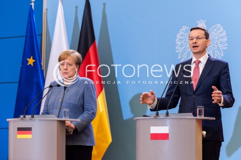  19.03.2018 WARSZAWA<br />SPOTKANIE PREMIERA RP Z KANCLERZ RFN<br />N/Z PREMIER MATEUSZ MORAWIECKI KANCLERZ NIEMIEC ANGELA MERKEL<br /> 