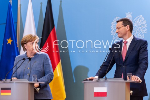  19.03.2018 WARSZAWA<br />SPOTKANIE PREMIERA RP Z KANCLERZ RFN<br />N/Z PREMIER MATEUSZ MORAWIECKI KANCLERZ NIEMIEC ANGELA MERKEL<br /> 