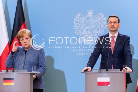  19.03.2018 WARSZAWA<br />SPOTKANIE PREMIERA RP Z KANCLERZ RFN<br />N/Z PREMIER MATEUSZ MORAWIECKI KANCLERZ NIEMIEC ANGELA MERKEL<br /> 