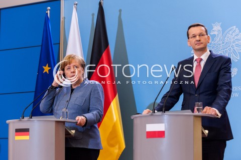  19.03.2018 WARSZAWA<br />SPOTKANIE PREMIERA RP Z KANCLERZ RFN<br />N/Z PREMIER MATEUSZ MORAWIECKI KANCLERZ NIEMIEC ANGELA MERKEL<br /> 