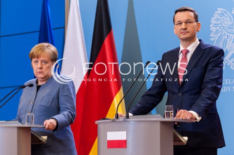  19.03.2018 WARSZAWA<br />SPOTKANIE PREMIERA RP Z KANCLERZ RFN<br />N/Z PREMIER MATEUSZ MORAWIECKI KANCLERZ NIEMIEC ANGELA MERKEL<br /> 