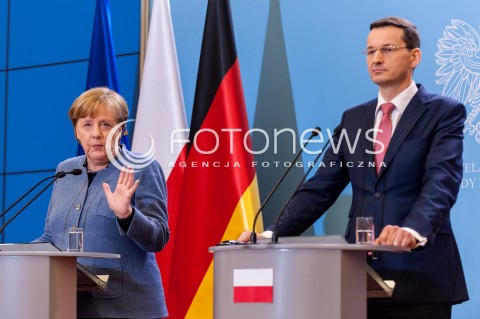 19.03.2018 WARSZAWA<br />SPOTKANIE PREMIERA RP Z KANCLERZ RFN<br />N/Z PREMIER MATEUSZ MORAWIECKI KANCLERZ NIEMIEC ANGELA MERKEL<br /> 
