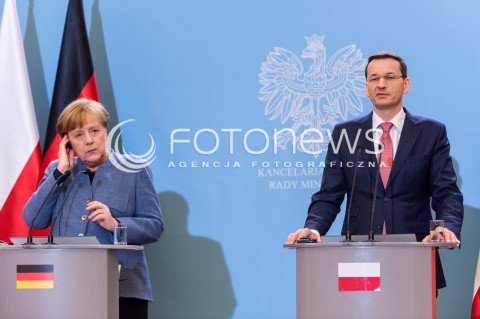  19.03.2018 WARSZAWA<br />SPOTKANIE PREMIERA RP Z KANCLERZ RFN<br />N/Z PREMIER MATEUSZ MORAWIECKI KANCLERZ NIEMIEC ANGELA MERKEL<br /> 