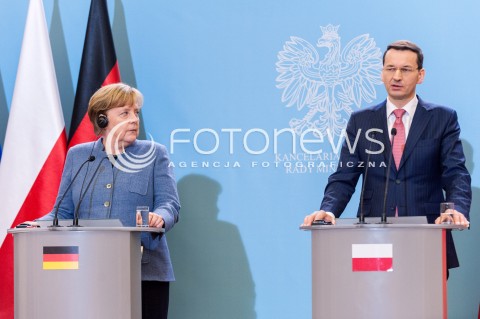  19.03.2018 WARSZAWA<br />SPOTKANIE PREMIERA RP Z KANCLERZ RFN<br />N/Z PREMIER MATEUSZ MORAWIECKI KANCLERZ NIEMIEC ANGELA MERKEL<br /> 