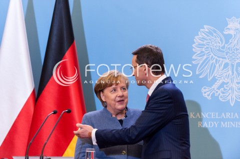  19.03.2018 WARSZAWA<br />SPOTKANIE PREMIERA RP Z KANCLERZ RFN<br />N/Z PREMIER MATEUSZ MORAWIECKI KANCLERZ NIEMIEC ANGELA MERKEL<br /> 
