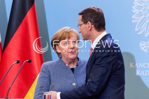  19.03.2018 WARSZAWA<br />SPOTKANIE PREMIERA RP Z KANCLERZ RFN<br />N/Z PREMIER MATEUSZ MORAWIECKI KANCLERZ NIEMIEC ANGELA MERKEL<br /> 