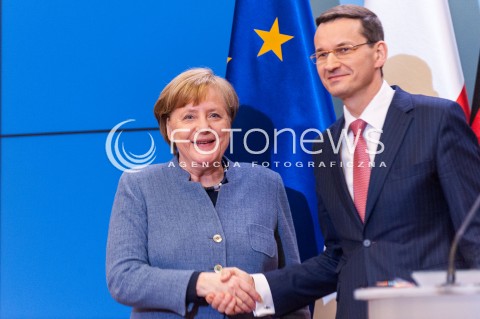  19.03.2018 WARSZAWA<br />SPOTKANIE PREMIERA RP Z KANCLERZ RFN<br />N/Z PREMIER MATEUSZ MORAWIECKI KANCLERZ NIEMIEC ANGELA MERKEL<br /> 