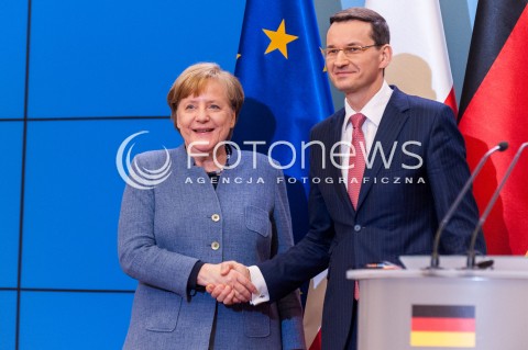  19.03.2018 WARSZAWA<br />SPOTKANIE PREMIERA RP Z KANCLERZ RFN<br />N/Z PREMIER MATEUSZ MORAWIECKI KANCLERZ NIEMIEC ANGELA MERKEL<br /> 