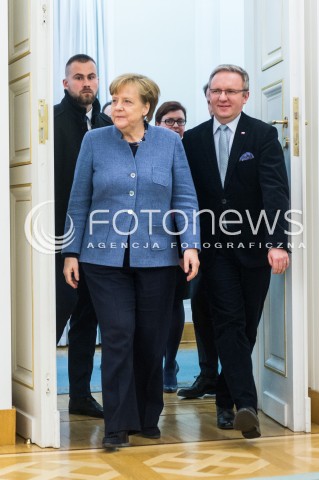  19.03.2018 WARSZAWA<br />SPOTKANIE PREZYDENTA RP Z KANCLERZ RFN<br />N/Z KANCLERZ NIEMIEC ANGELA MERKEL KRZYSZTOF SZCZERSKI<br /> 