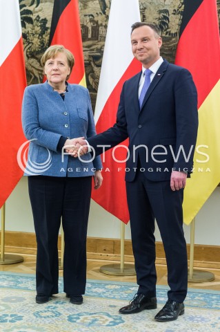  19.03.2018 WARSZAWA<br />SPOTKANIE PREZYDENTA RP Z KANCLERZ RFN<br />N/Z PREZYDENT RP ANDRZEJ DUDA KANCLERZ NIEMIEC ANGELA MERKEL<br /> 
