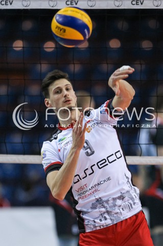  20.03.2018 RZESZOW POLAND<br />SIATKOWKA PUCHAR CEV <br />MEN VOLLEYBALL CEV CUP <br />MECZ 1/2 FINALU - SEMIFINAL MATCH<br />MATCH ASSECO RESOVIA - BELOGORIE BELGOROD <br />N/Z THIBAULT ROSSARD SYLWETKA <br /> 