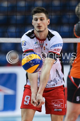  20.03.2018 RZESZOW POLAND<br />SIATKOWKA PUCHAR CEV <br />MEN VOLLEYBALL CEV CUP <br />MECZ 1/2 FINALU - SEMIFINAL MATCH<br />MATCH ASSECO RESOVIA - BELOGORIE BELGOROD <br />N/Z THIBAULT ROSSARD SYLWETKA <br /> 