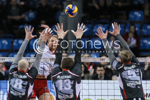  20.03.2018 RZESZOW POLAND<br />SIATKOWKA PUCHAR CEV <br />MEN VOLLEYBALL CEV CUP <br />MECZ 1/2 FINALU - SEMIFINAL MATCH<br />MATCH ASSECO RESOVIA - BELOGORIE BELGOROD <br />N/Z JAKUB JAROSZ <br /> 