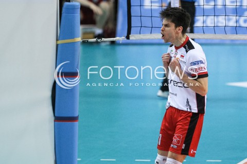  20.03.2018 RZESZOW POLAND<br />SIATKOWKA PUCHAR CEV <br />MEN VOLLEYBALL CEV CUP <br />MECZ 1/2 FINALU - SEMIFINAL MATCH<br />MATCH ASSECO RESOVIA - BELOGORIE BELGOROD <br />N/Z ALEKSANDER SLIWKA RADOSC EMOCJE SYLWETKA <br /> 