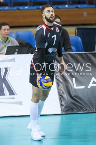  20.03.2018 RZESZOW POLAND<br />SIATKOWKA PUCHAR CEV <br />MEN VOLLEYBALL CEV CUP <br />MECZ 1/2 FINALU - SEMIFINAL MATCH<br />MATCH ASSECO RESOVIA - BELOGORIE BELGOROD <br />N/Z NIKOLAY NIKOLOV SYLWETKA <br /> 