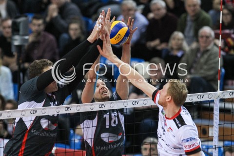  20.03.2018 RZESZOW POLAND<br />SIATKOWKA PUCHAR CEV <br />MEN VOLLEYBALL CEV CUP <br />MECZ 1/2 FINALU - SEMIFINAL MATCH<br />MATCH ASSECO RESOVIA - BELOGORIE BELGOROD <br />N/Z IAN IERESHCHENKO JAKUB JAROSZ <br /> 