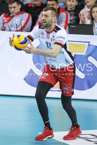  20.03.2018 RZESZOW POLAND<br />SIATKOWKA PUCHAR CEV <br />MEN VOLLEYBALL CEV CUP <br />MECZ 1/2 FINALU - SEMIFINAL MATCH<br />MATCH ASSECO RESOVIA - BELOGORIE BELGOROD <br />N/Z LUKASZ PERLOWSKI SYLWETKA <br /> 