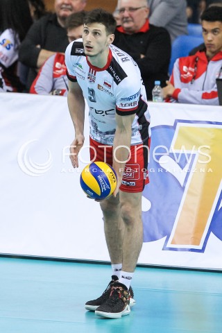  20.03.2018 RZESZOW POLAND<br />SIATKOWKA PUCHAR CEV <br />MEN VOLLEYBALL CEV CUP <br />MECZ 1/2 FINALU - SEMIFINAL MATCH<br />MATCH ASSECO RESOVIA - BELOGORIE BELGOROD <br />N/Z THIBAULT ROSSARD SYLWETKA <br /> 