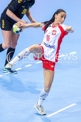  21.03.2018 GDYNIA<br />EHF KWALIFIKACJE DO MISTRZOSTW EUROPY W PILCE RECZNEJ KOBIET 2018<br />EHF WOMENS EUROPEAN CHAMPIONSHIPS QUALIFICATION<br />MECZ POLSKA (poland) - CZARNOGORA (montenegro)<br />N/Z KINGA GRZYB SYLWETKA<br /> 