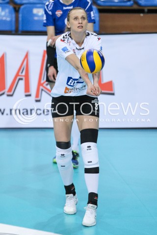  28.03.2018 RZESZOW <br />SIATKOWKA LIGA SIATKOWKI KOBIET LSK 2017/2018 WOMEN VOLLEYBALL POLAND POLISH LEAGUE <br />MECZ DEVELOPRES SKYRES RZESZOW - TREFL PROXIMA KRAKOW <br />N/Z MONIKA PTAK SYLWETKA <br /> 