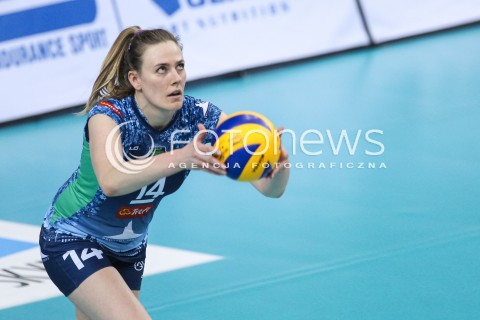  28.03.2018 RZESZOW <br />SIATKOWKA LIGA SIATKOWKI KOBIET LSK 2017/2018 WOMEN VOLLEYBALL POLAND POLISH LEAGUE <br />MECZ DEVELOPRES SKYRES RZESZOW - TREFL PROXIMA KRAKOW <br />N/Z EWELINA BRZEZINSKA SYLWETKA <br /> 