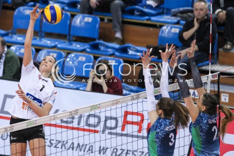  28.03.2018 RZESZOW <br />SIATKOWKA LIGA SIATKOWKI KOBIET LSK 2017/2018 WOMEN VOLLEYBALL POLAND POLISH LEAGUE <br />MECZ DEVELOPRES SKYRES RZESZOW - TREFL PROXIMA KRAKOW <br />N/Z HELENE ROUSSEAUX <br /> 