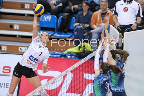  28.03.2018 RZESZOW <br />SIATKOWKA LIGA SIATKOWKI KOBIET LSK 2017/2018 WOMEN VOLLEYBALL POLAND POLISH LEAGUE <br />MECZ DEVELOPRES SKYRES RZESZOW - TREFL PROXIMA KRAKOW <br />N/Z HELENE ROUSSEAUX <br /> 