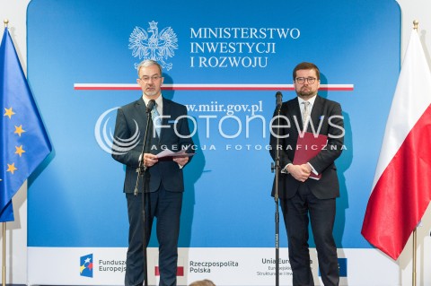  29.03.2018 WARSZAWA<br />KONFERENCJA W MINISTERSTWIE INWESTYCJI I ROZWOJU<br />N/Z JERZY KWIECINSKI PAWEL CHORAZY<br /> 