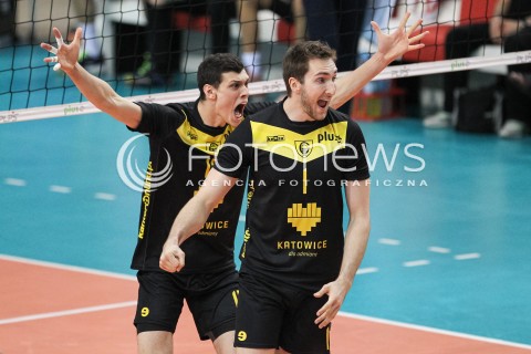  30.03.2018 RZESZOW<br />SIATKOWKA PLUSLIGA 2017/2018 MEN VOLLEYBALL POLAND POLISH PLUS LIGA LEAGUE SEASON 2017/2018<br />MECZ ASSECO RESOVIA RZESZOW - GKS KATOWICE <br />N/Z BARTLOMIEJ KRULICKI KACPER STELMACH RADOSC EMOCJE <br /> 