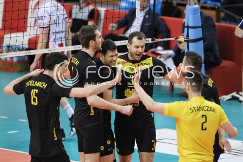  30.03.2018 RZESZOW<br />SIATKOWKA PLUSLIGA 2017/2018 MEN VOLLEYBALL POLAND POLISH PLUS LIGA LEAGUE SEASON 2017/2018<br />MECZ ASSECO RESOVIA RZESZOW - GKS KATOWICE <br />N/Z DOMINIK WITCZAK SERHIY KAPELUS KACPER STELMACH RADOSC EMOCJE <br /> 