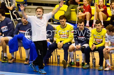  31.03.2018 GDANSK<br />PGNIG SUPERLIGA W PILCE RECZNEJ<br />SEZON 2017/2018<br />MECZ WYBRZEZE GDANSK - NMC GORNIK ZABRZE<br />N/Z RASTISLAV TRTIK SYLWETKA<br /> 