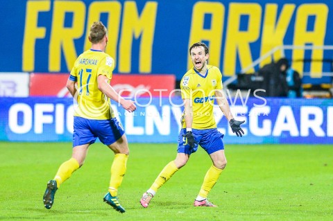  31.03.2018 GDYNIA <br />PILKA NOZNA - EKSTRAKLASA SEZON 2017/2018<br />MECZ ARKA GDYNIA - LEGIA WARSZAWA<br />N/Z ADAM MARCINIAK ANDRII BOGDANOV RADOSC BRAMKA GOL NA 1:0<br /> 