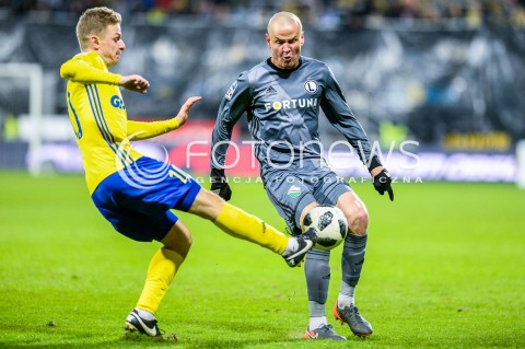  31.03.2018 GDYNIA <br />PILKA NOZNA - EKSTRAKLASA SEZON 2017/2018<br />MECZ ARKA GDYNIA - LEGIA WARSZAWA<br />N/Z MATEUSZ SZWOCH ADAM HLOUSEK<br /> 