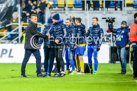  31.03.2018 GDYNIA <br />PILKA NOZNA - EKSTRAKLASA SEZON 2017/2018<br />MECZ ARKA GDYNIA - LEGIA WARSZAWA<br />N/Z LESZEK OJRZYNSKI RADOSC WYGRANA<br /> 
