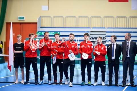  07.04.2018 SOPOT<br />DAVIS CUP BNP PARIBAS DRUZYNOWE MISTRZOSTWA SWIATA W TENISIE 2 RUNDA STREFY EURO AFRYKANSKIEJ<br />DAVIS CUP BNP PARIBAS THE WORLD CUP OF TENNIS 2 ROUND EURO AFRICA AREA<br />POLSKA (poland) - ZIMBABWE (zimbabwe)<br />N/Z MARCIN MATKOWSKI LUKASZ KUBOT HUBERT HURKACZ MICHAL PRZYSIEZNY KAMIL MAJCHRZAK RADOSLAW SZYMANIK<br /> 