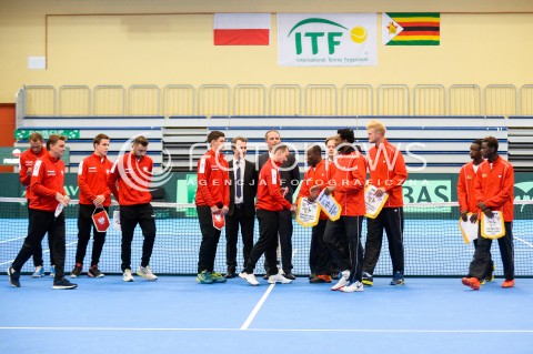  07.04.2018 SOPOT<br />DAVIS CUP BNP PARIBAS DRUZYNOWE MISTRZOSTWA SWIATA W TENISIE 2 RUNDA STREFY EURO AFRYKANSKIEJ<br />DAVIS CUP BNP PARIBAS THE WORLD CUP OF TENNIS 2 ROUND EURO AFRICA AREA<br />POLSKA (poland) - ZIMBABWE (zimbabwe)<br />N/Z MARCIN MATKOWSKI LUKASZ KUBOT HUBERT HURKACZ MICHAL PRZYSIEZNY KAMIL MAJCHRZAK RADOSLAW SZYMANIK<br /> 