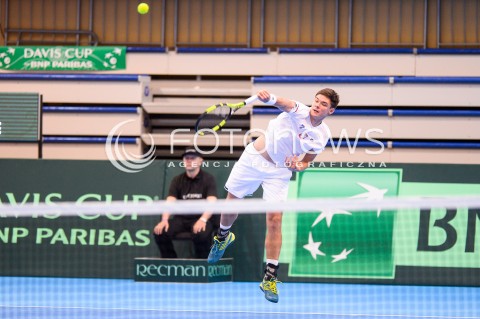  07.04.2018 SOPOT<br />DAVIS CUP BNP PARIBAS DRUZYNOWE MISTRZOSTWA SWIATA W TENISIE 2 RUNDA STREFY EURO AFRYKANSKIEJ<br />DAVIS CUP BNP PARIBAS THE WORLD CUP OF TENNIS 2 ROUND EURO AFRICA AREA<br />POLSKA (poland) - ZIMBABWE (zimbabwe)<br />N/Z KAMIL MAJCHRZAK<br /> 