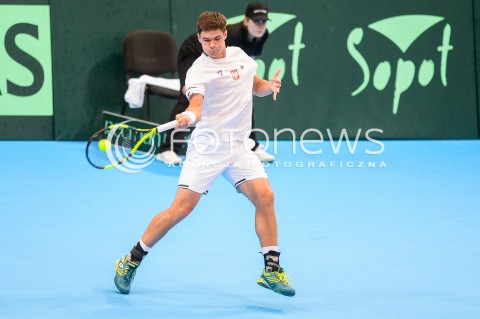  07.04.2018 SOPOT<br />DAVIS CUP BNP PARIBAS DRUZYNOWE MISTRZOSTWA SWIATA W TENISIE 2 RUNDA STREFY EURO AFRYKANSKIEJ<br />DAVIS CUP BNP PARIBAS THE WORLD CUP OF TENNIS 2 ROUND EURO AFRICA AREA<br />POLSKA (poland) - ZIMBABWE (zimbabwe)<br />N/Z KAMIL MAJCHRZAK<br /> 
