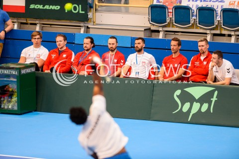  07.04.2018 SOPOT<br />DAVIS CUP BNP PARIBAS DRUZYNOWE MISTRZOSTWA SWIATA W TENISIE 2 RUNDA STREFY EURO AFRYKANSKIEJ<br />DAVIS CUP BNP PARIBAS THE WORLD CUP OF TENNIS 2 ROUND EURO AFRICA AREA<br />POLSKA (poland) - ZIMBABWE (zimbabwe)<br />N/Z REPREZENTACJA POLSKI<br /> 