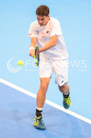  07.04.2018 SOPOT<br />DAVIS CUP BNP PARIBAS DRUZYNOWE MISTRZOSTWA SWIATA W TENISIE 2 RUNDA STREFY EURO AFRYKANSKIEJ<br />DAVIS CUP BNP PARIBAS THE WORLD CUP OF TENNIS 2 ROUND EURO AFRICA AREA<br />POLSKA (poland) - ZIMBABWE (zimbabwe)<br />N/Z KAMIL MAJCHRZAK SYLWETKA<br /> 