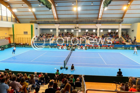  07.04.2018 SOPOT<br />DAVIS CUP BNP PARIBAS DRUZYNOWE MISTRZOSTWA SWIATA W TENISIE 2 RUNDA STREFY EURO AFRYKANSKIEJ<br />DAVIS CUP BNP PARIBAS THE WORLD CUP OF TENNIS 2 ROUND EURO AFRICA AREA<br />POLSKA (poland) - ZIMBABWE (zimbabwe)<br />N/Z KORT TENISOWY W HALI 100 LECIA W SOPOCIE<br /> 